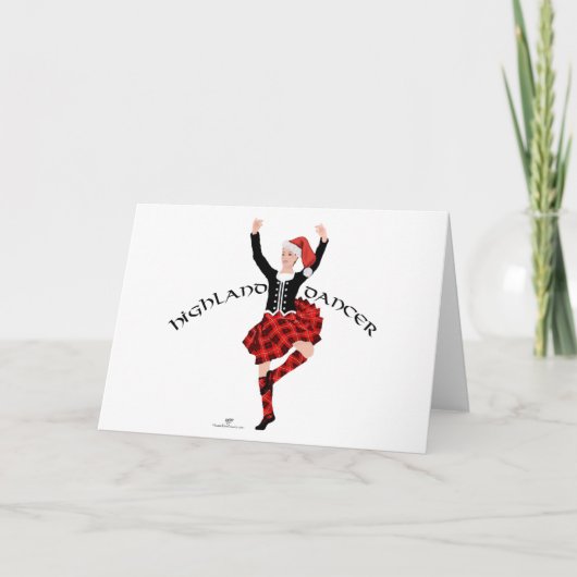 Carte de danseuse des Highlands écossaises à Noël (Devant)
