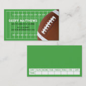 Carte de date de jeu de terrain de football (Devant / Derrière)