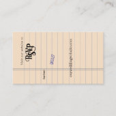 Carte de date d'échéance de la bibliothèque RSVP (Devant)