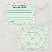 Carte de date d'idées du Mariage d'or du Rose géom (Devant / Derrière)