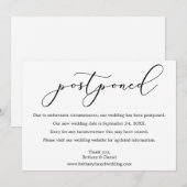 Carte de date Mariage reportée de la calligraphie  (Devant / Derrière)