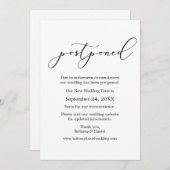 Carte de date Mariage reportée de la calligraphie  (Devant / Derrière)