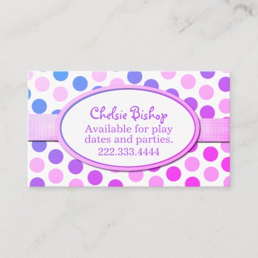 Carte de date Polka Dot couleur Play (Devant)
