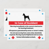 Carte de débit de chien en Coque d'urgence (Devant / Derrière)