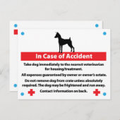 Carte de débit de chien en Coque d'urgence (Devant / Derrière)