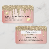 Carte de débit luxe Pink Gold Parties scintillant (Devant / Derrière)