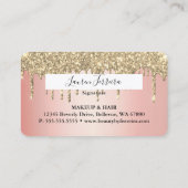 Carte de débit luxe Pink Gold Parties scintillant (Dos)