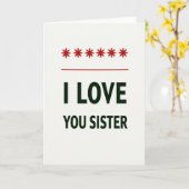 Carte de déclaration audacieuse « Love You Sister  (Fleur jaune)