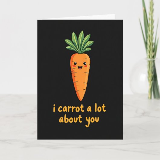Carte de déclaration d'amour à la carotte mignonne (Devant)