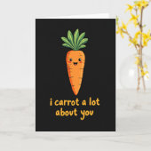 Carte de déclaration d'amour à la carotte mignonne (Fleur jaune)