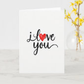 Carte de déclaration d'amour à l'encre rouge (Fleur jaune)