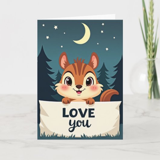 Carte de déclaration d'amour au Tamia Mignon (Devant)