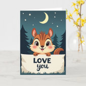 Carte de déclaration d'amour au Tamia Mignon (Fleur jaune)