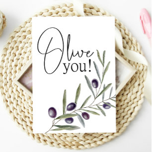 Carte de déclaration d'amour Olive You Fun