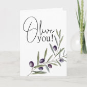 Carte de déclaration d'amour Olive You Fun (Devant)