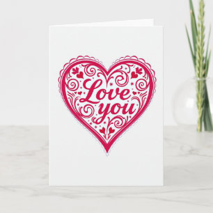 Carte de déclaration d'amour ornée