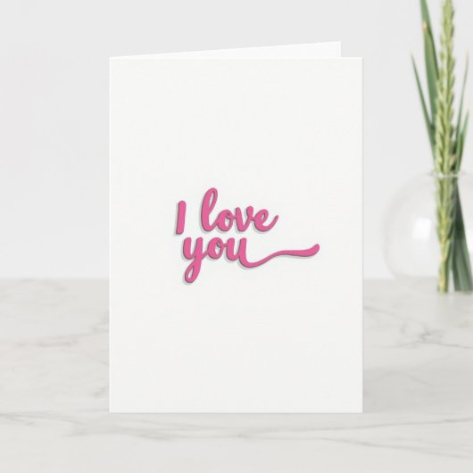 Carte de déclaration d'amour rose (Devant)