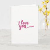 Carte de déclaration d'amour rose (Fleur jaune)