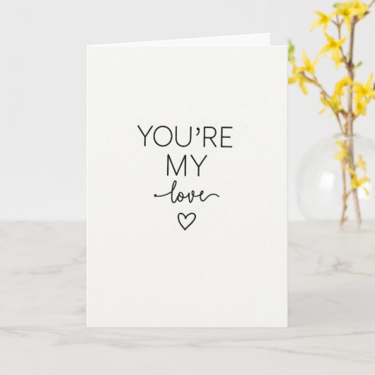 Carte de déclaration d'amour simple (Fleur jaune)