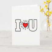 Carte de déclaration d'amour simple I ❤️ U (Fleur jaune)