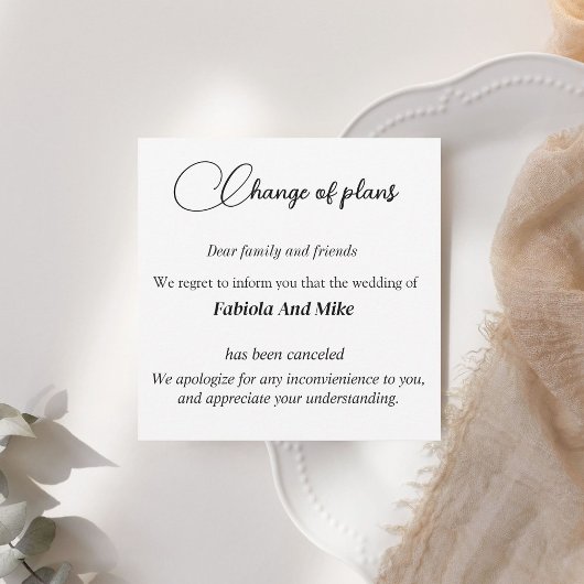 Carte de déclaration d'annulation de mariage perso