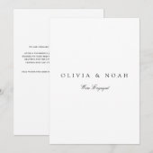 Carte de déclaration de fiançailles moderne blanch (Devant / Derrière)