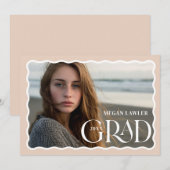 Carte de déclaration de fin d'études tendance avec (Devant / Derrière)