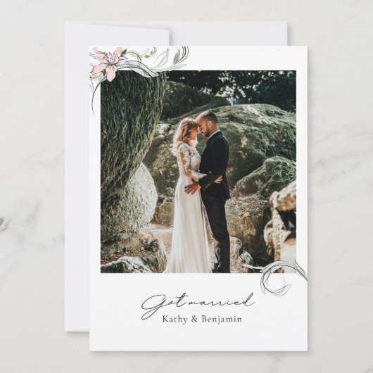 Carte de déclaration de fleurs de lys roses - cart (Dos)