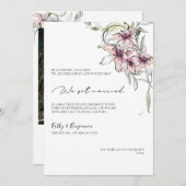 Carte de déclaration de fleurs de lys roses - cart (Devant / Derrière)