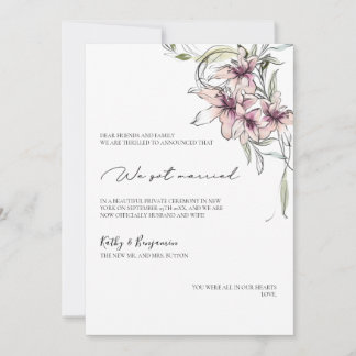 Carte de déclaration de fleurs de lys roses - cart