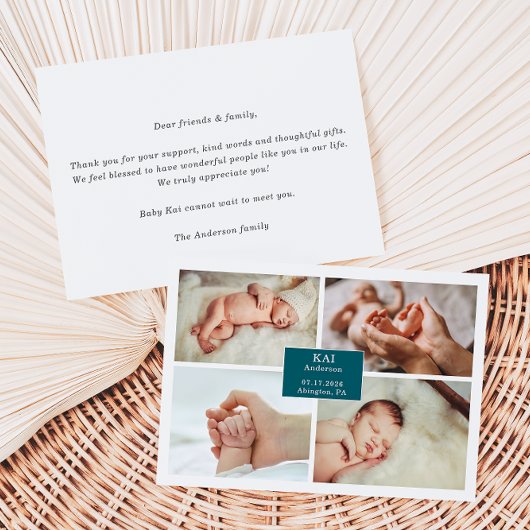 Carte de déclaration de naissance classique bébé s