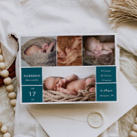 Carte de déclaration de naissance en collage photo