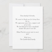 Carte de déclaration de naissance photo de bébé de (Dos)