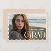 Carte de déclaration de remise de diplôme tendance (Devant / Derrière)