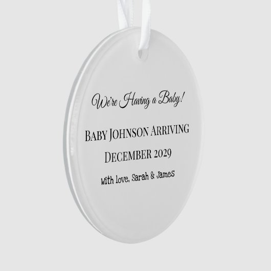 Carte de déclaration personnalisée pour bébé (devant)