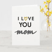Carte de déclaration simple « Je t'aime maman » (Fleur jaune)