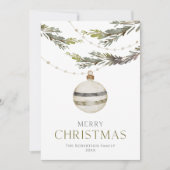 Carte de décoration de Noël élégante (Devant)