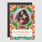 Carte de décoration magnétique de Noël rouge perso (Devant / Derrière)