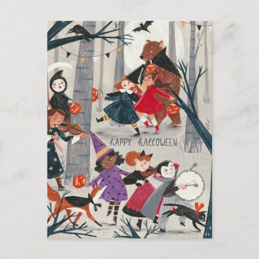 Carte de défilé costume noir et rouge d'Halloween (Devant)