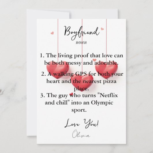 Carte de définition de ami-garçon Funny (Devant)