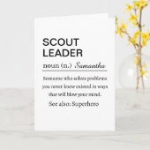 Carte de définition de chef scout drôle Cadeau de (Fleur jaune)