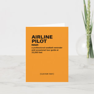 Carte de définition d'emploi amusant pour le pilot