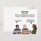 Carte de définition Vomcab : argot de Noël embarra (Devant / Derrière)