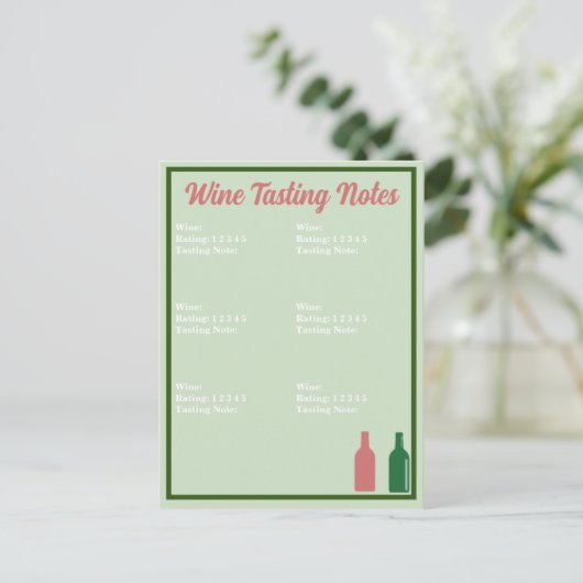 Carte de dégustation de vin (Debout devant)