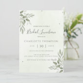 Carte de déjeuner de mariage chic avec verdure mod (Debout devant)