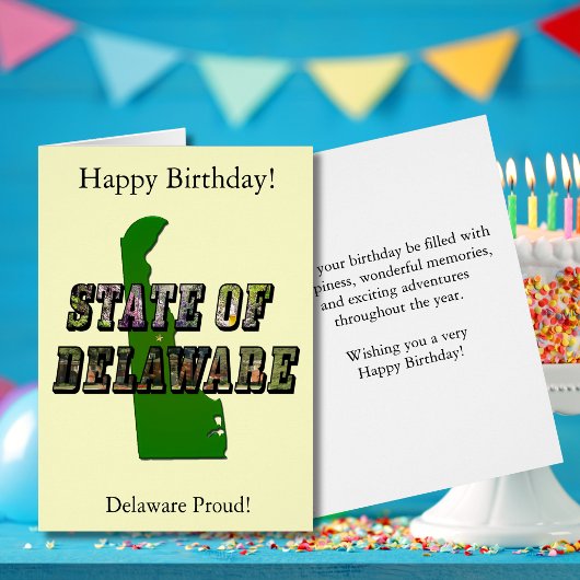Carte de Delaware pour anniversaire