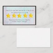 Carte de demande 5 étoiles Dasher (Devant / Derrière)