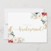 Carte de demande classique en or floral pour demoi (Devant)