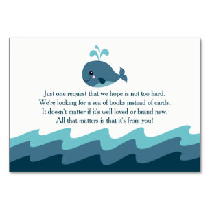 Carte de demande de Baby shower à thème baleine