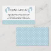 Carte de demande de Baby shower Blue Baby Feet (Devant / Derrière)